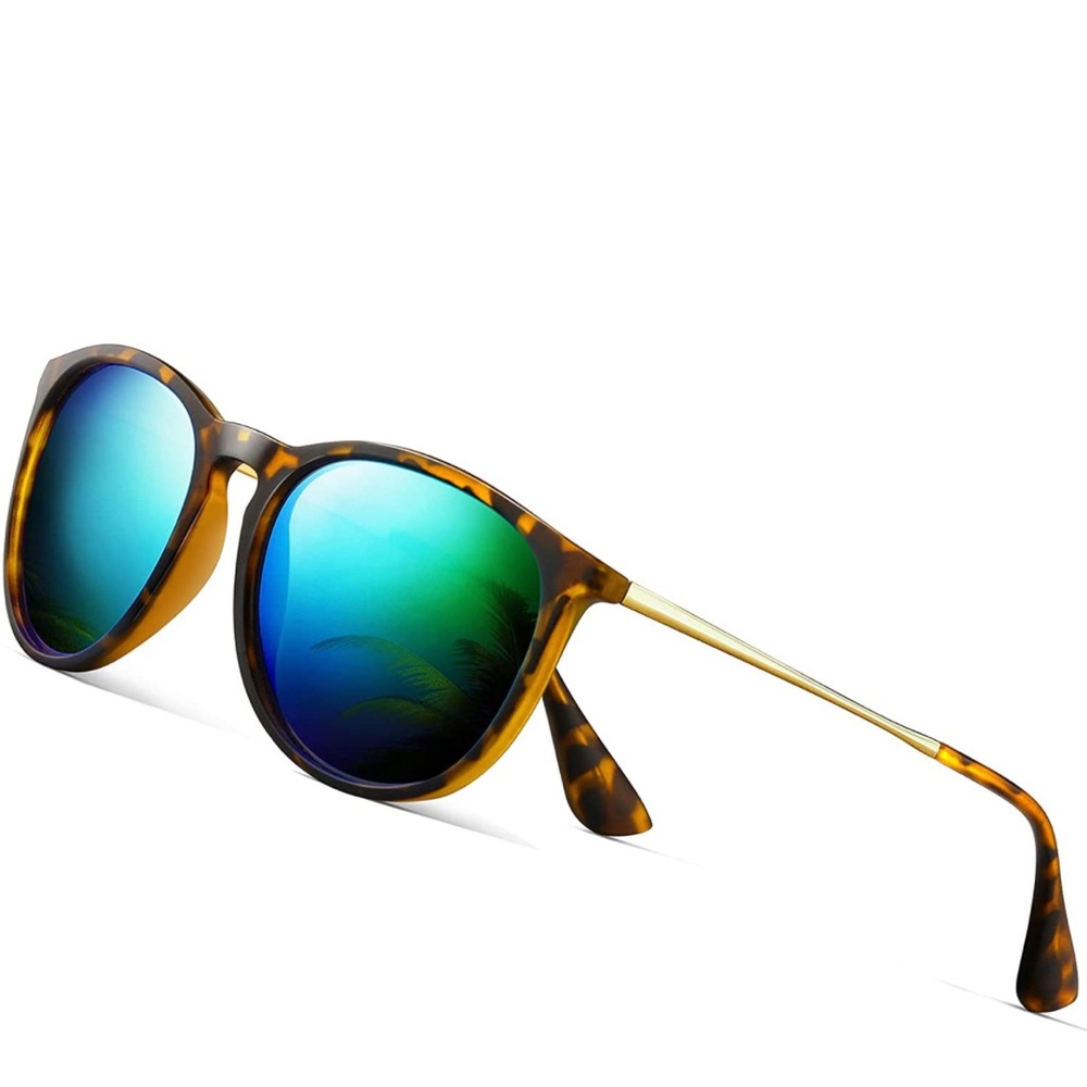 Viysioo leopard green mirror polorized trendy sunglassses new